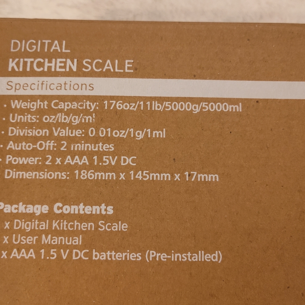 NWT! ETEKCITY Kitchen Scale (Batteries Included) - Picture 4 of 5